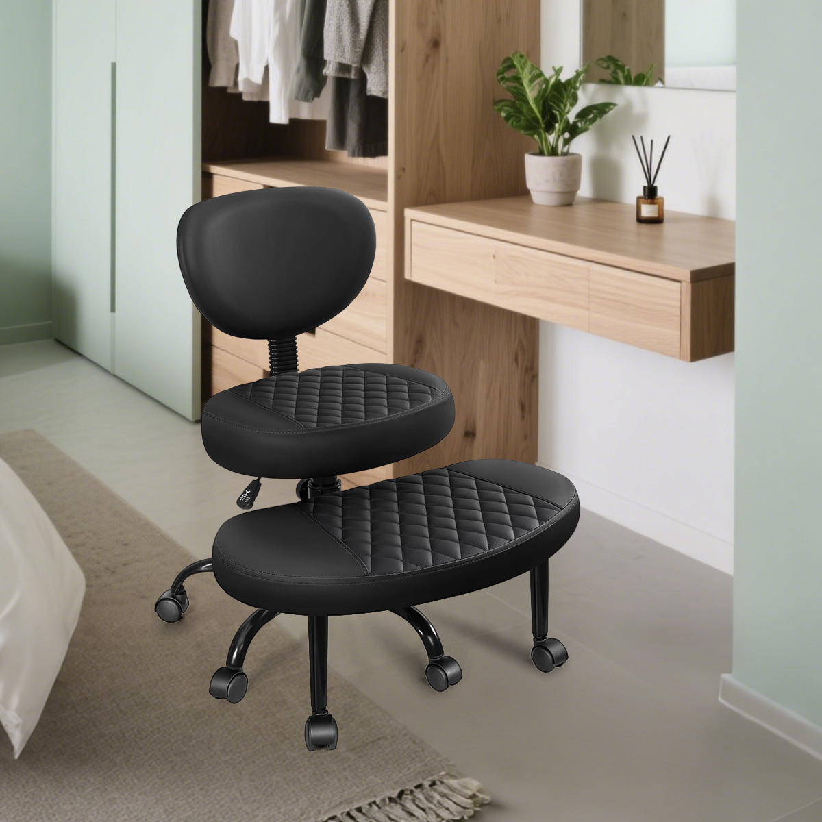Ergonomická skrížená kancelárska stolička s 360 ° otočnou nohou a nastaviteľnou výškou